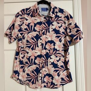 Nautica Men's Navy Floral Shirt “Classic Fit/Stretch”